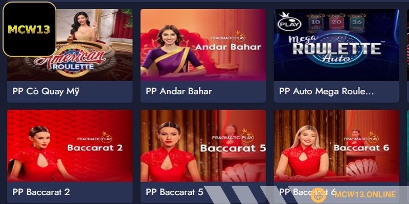 Sảnh PP được nhiều người lựa chọn tại casino MCW13